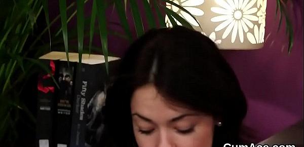 Peculiar centerfold gets jizz load on her face swallowing all the sperm